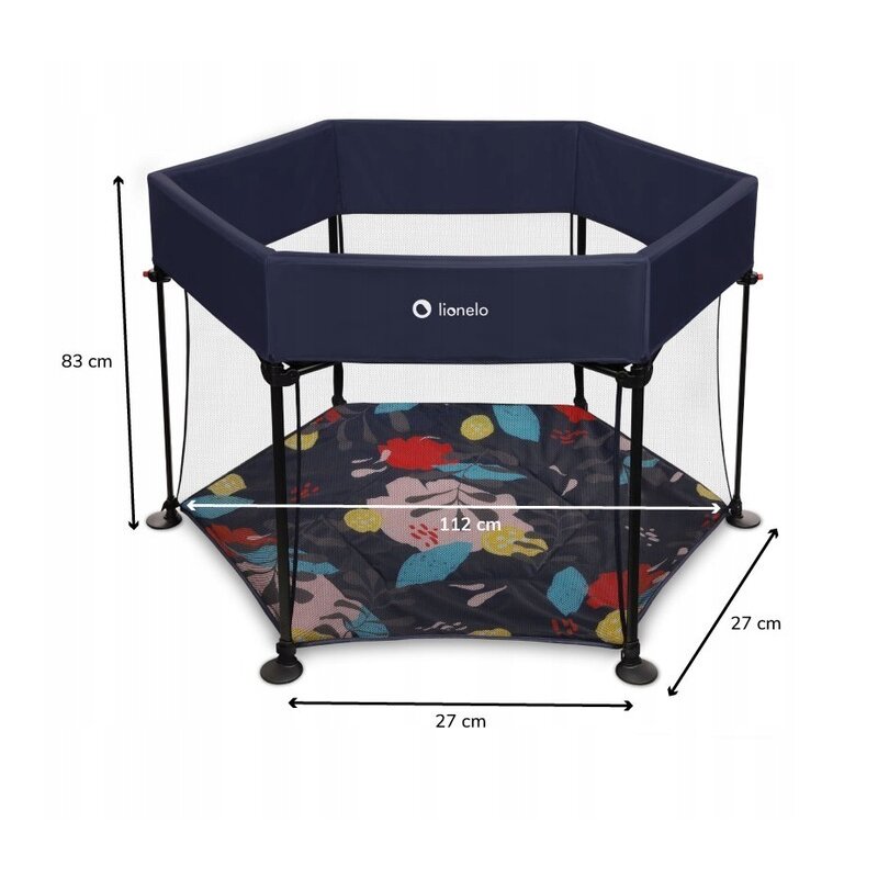 Tarc de joaca, Lionelo, Roel, Pliere ultra-compacta, Conform cu standardul europeane de securitate EN12227, Blue Navy - gogobaby.ro