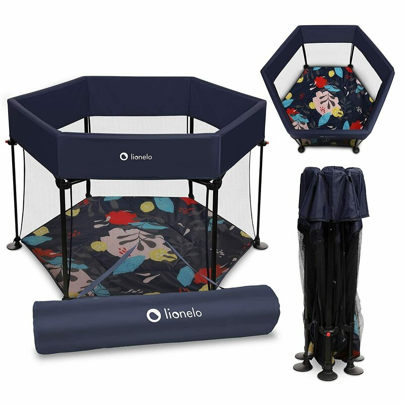 Tarc de joaca, Lionelo, Roel, Pliere ultra-compacta, Conform cu standardul europeane de securitate EN12227, Blue Navy - gogobaby.ro