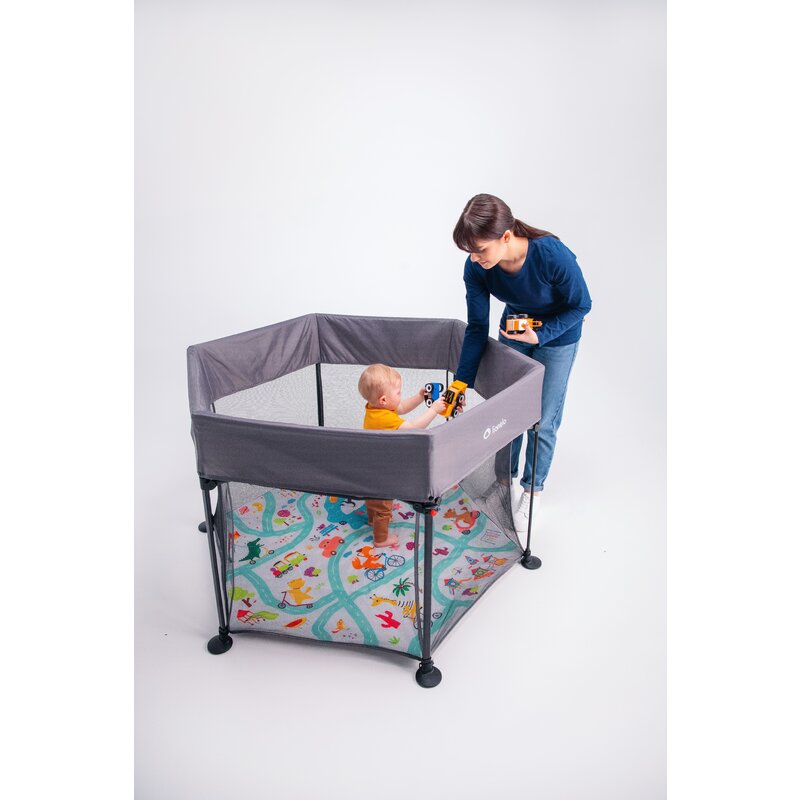 Tarc de joaca, Lionelo, Roel, Pliere ultra-compacta, Conform cu standardul europeane de securitate EN12227, Multicolor - gogobaby.ro