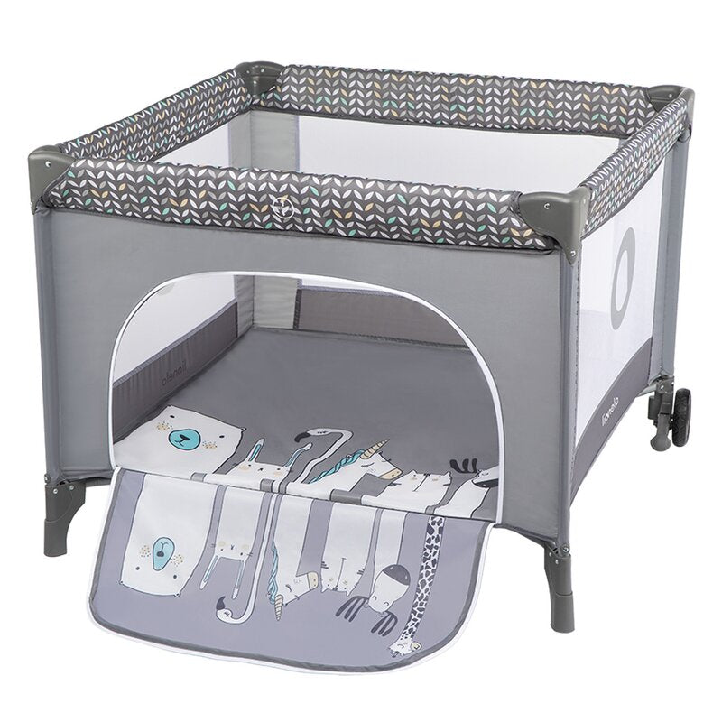 Tarc de joaca, Lionelo, Lene, Cu roti, Cu intrare laterala cu fermoar, 100 x 100 cm, Conform cu standardul europeane de securitate EN12227, Grey Scandi - gogobaby.ro