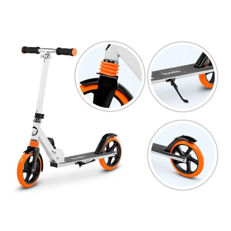 Trotineta, Lionelo, Luca, Pentru copii sau adulti, Ultrapliabila, Pana la 100 Kg, Conform cu standardul european de securitate EN14619, Portocaliu - gogobaby.ro