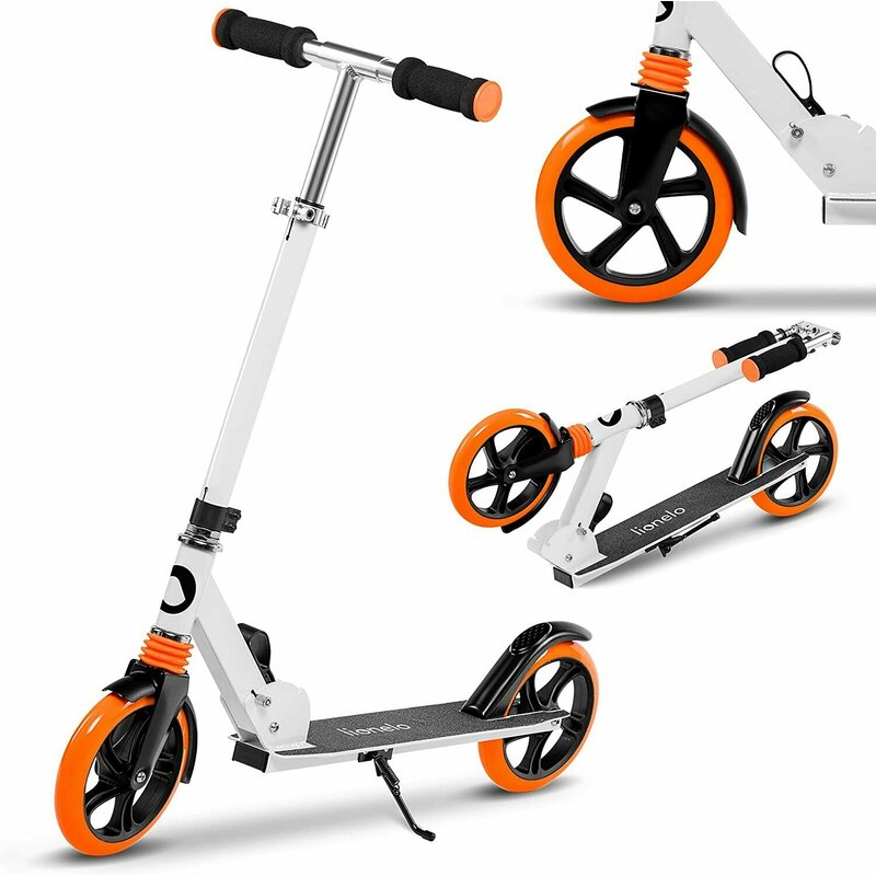 Trotineta, Lionelo, Luca, Pentru copii sau adulti, Ultrapliabila, Pana la 100 Kg, Conform cu standardul european de securitate EN14619, Portocaliu - gogobaby.ro