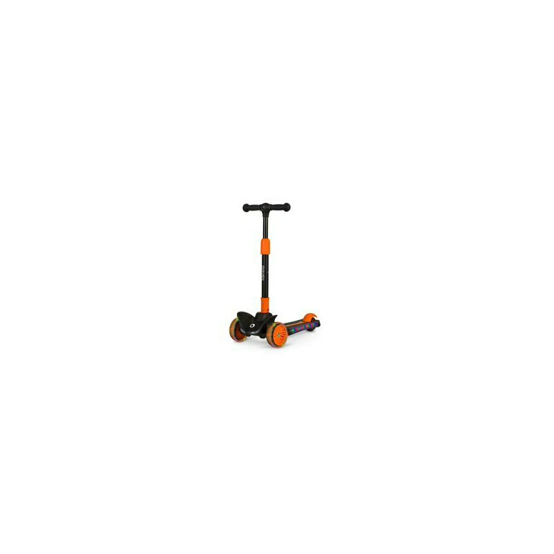 Trotineta, Lionelo, Timy, Copii, Ultrapliabila, Pana la 50 Kg, Cu design ergonomic, Cu lumini LED, 26 5 x 60 x 64-76 cm, 3 ani+, Portocaliu/Negru - gogobaby.ro