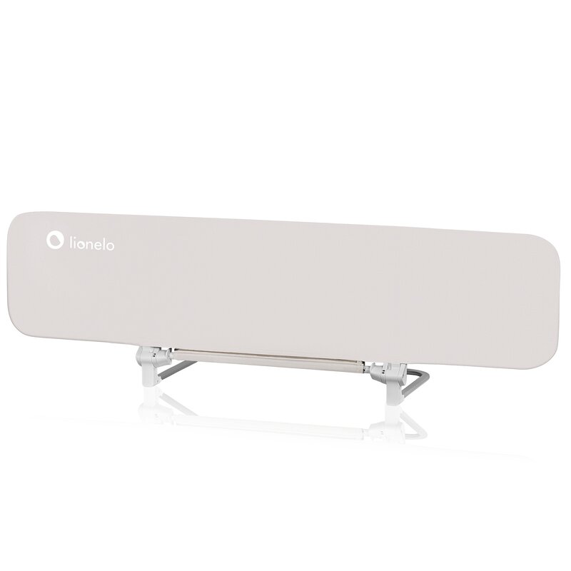 Bariera de protectie pentru pat, Lionelo, Lora XL, Pliabila, Sistem de blocare StandSafe, Geanta de transport inclusa, 150x46 cm, Conform cu BS 7972:2001+A1:2009, Bej - gogobaby.ro