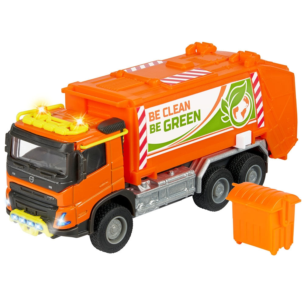 Masina de gunoi Majorette Volvo Garbge Collector cu tomberon - gogobaby.ro