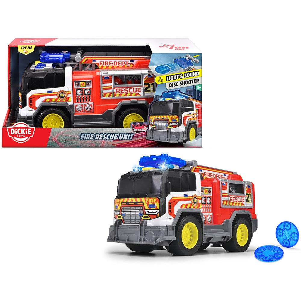 Masina de pompieri Dickie Toys Fire Rescue Unit 30 cm cu lumini si sunete - gogobaby.ro