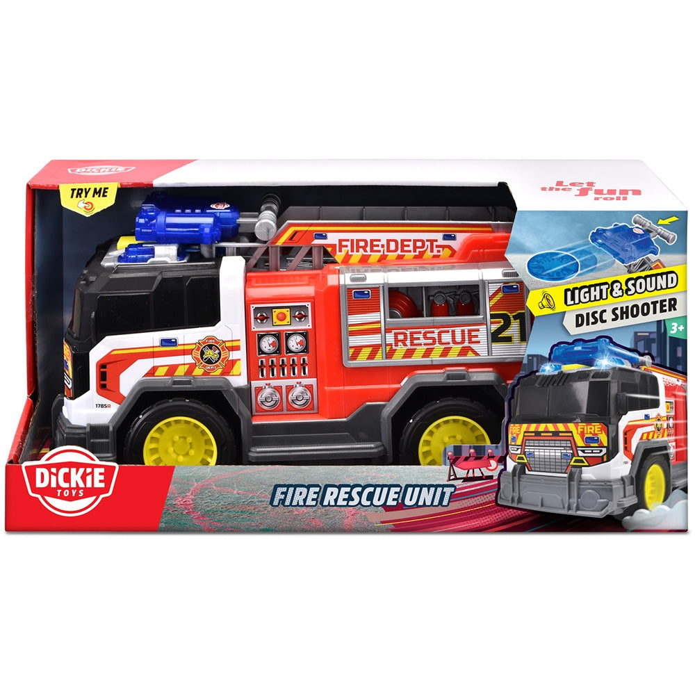 Masina de pompieri Dickie Toys Fire Rescue Unit 30 cm cu lumini si sunete - gogobaby.ro