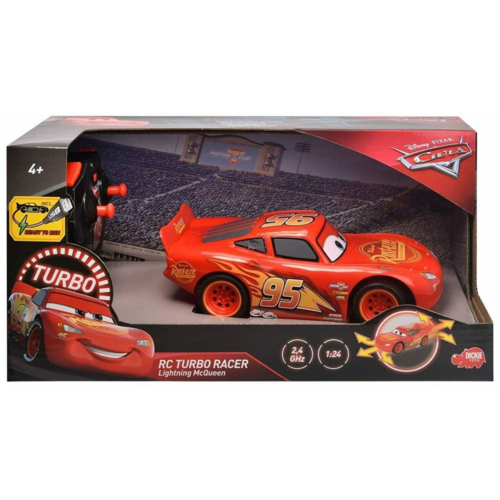 Masina Dickie Toys Cars 3 Turbo Racer Lightning McQueen cu telecomanda - gogobaby.ro