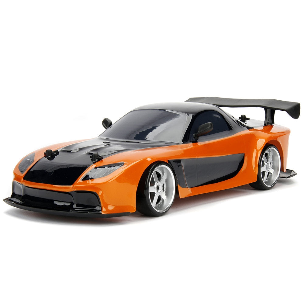 Masina Jada Toys Fast and Furious Mazda RX-7 Drift cu anvelope si telecomanda - gogobaby.ro