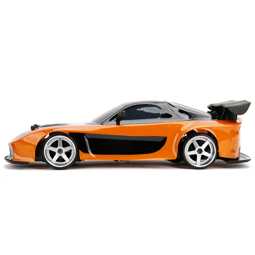 Masina Jada Toys Fast and Furious Mazda RX-7 Drift cu anvelope si telecomanda - gogobaby.ro