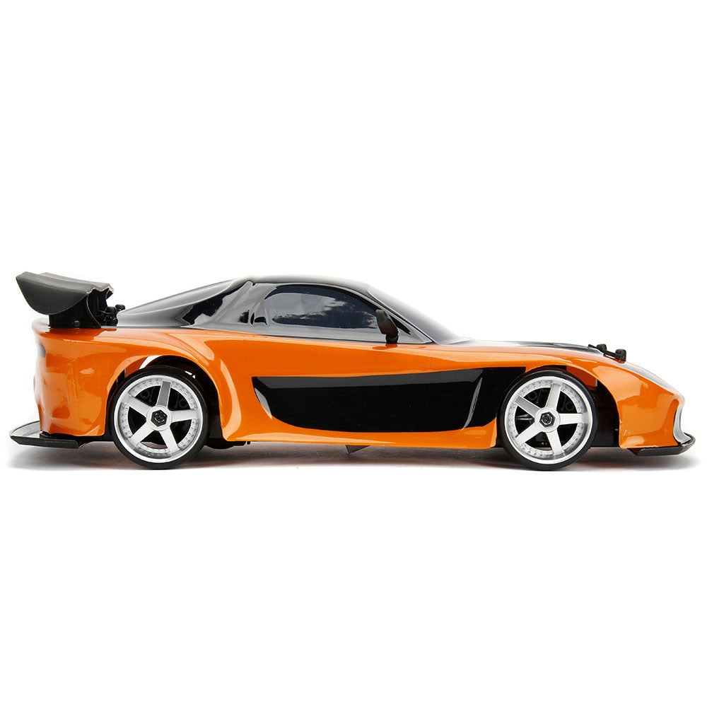 Masina Jada Toys Fast and Furious Mazda RX-7 Drift cu anvelope si telecomanda - gogobaby.ro