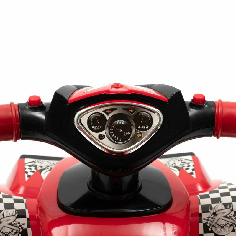 ATV copii, Baby Mix, Masinuta, Cu lumini si muzica, Fara pedale, 60 x 38 x 42 cm, Red - gogobaby.ro