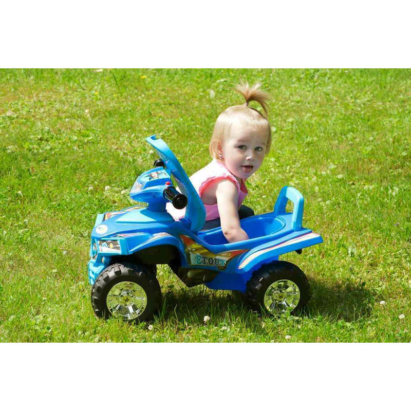 ATV copii, Baby Mix, Masinuta, Cu lumini si muzica, Fara pedale, 60 x 38 x 42 cm, Red - gogobaby.ro