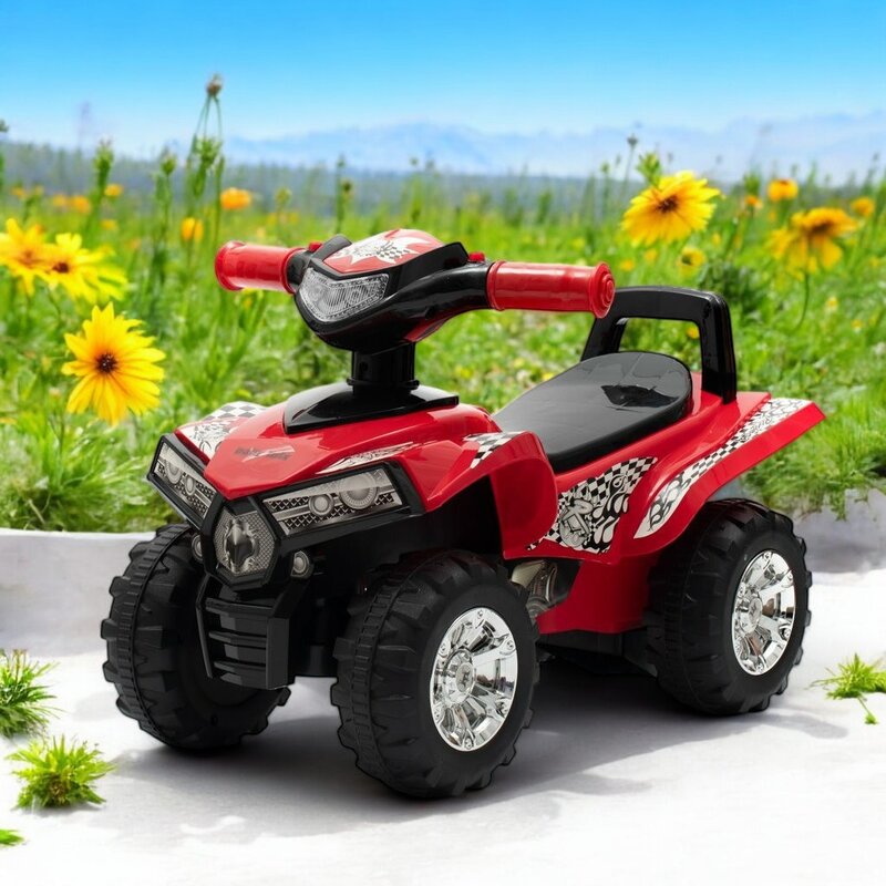 ATV copii, Baby Mix, Masinuta, Cu lumini si muzica, Fara pedale, 60 x 38 x 42 cm, Red - gogobaby.ro