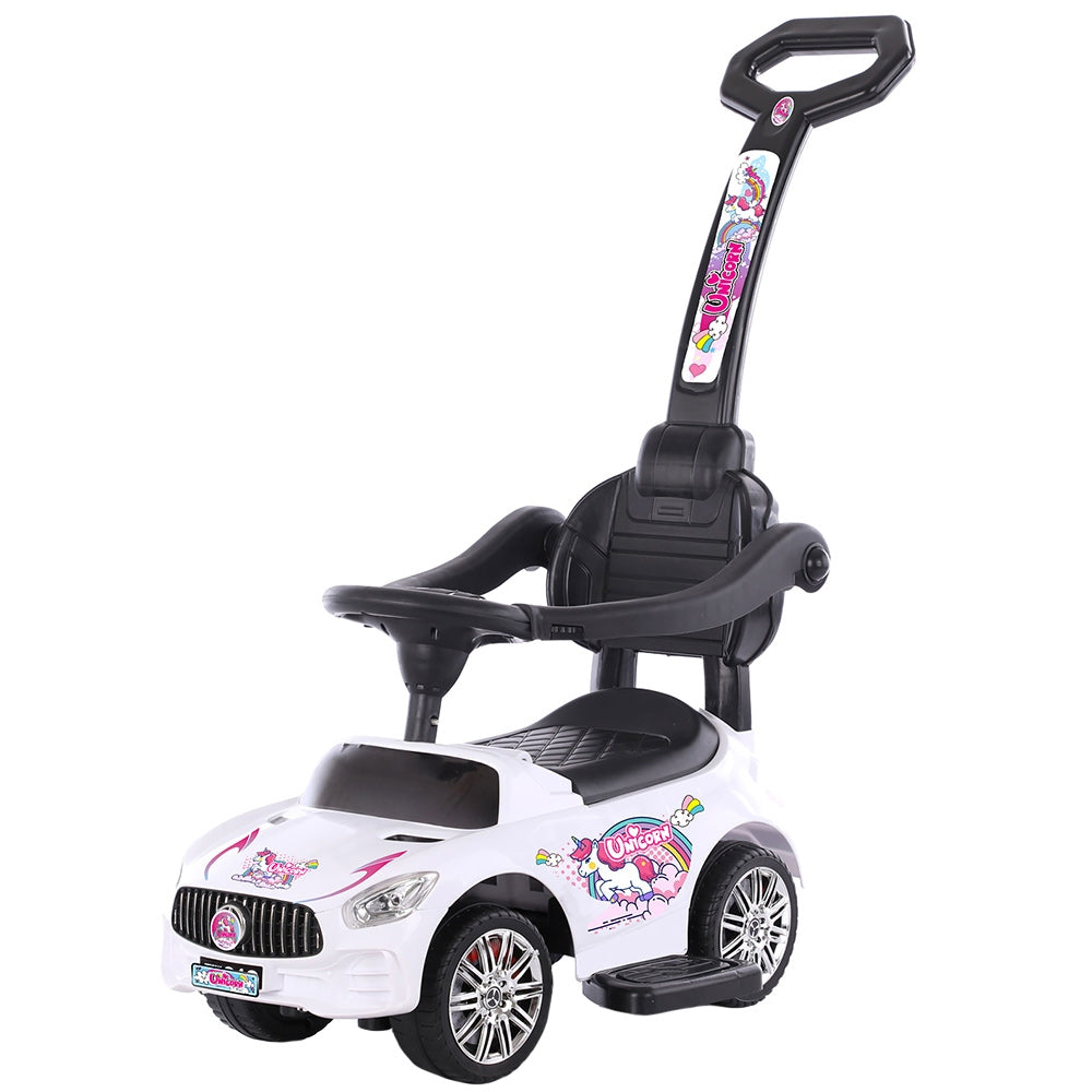 Masinuta de impins Chipolino Unicorn white cu maner - gogobaby.ro
