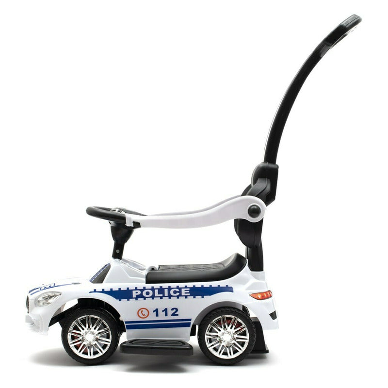 Masinuta de impins, Baby Mix, Police, Cu maner de impins detasabil, Cu protectii laterale, Cu melodii si claxon, Cu suport jucarii sub sezut - gogobaby.ro