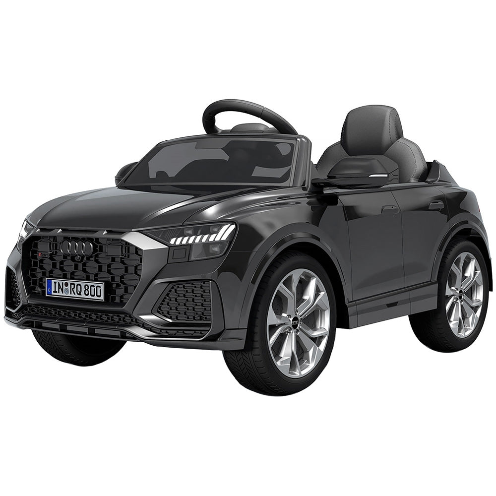 Masinuta electrica Chipolino Audi RS Q8 cu scaun din piele si roti EVA black - gogobaby.ro