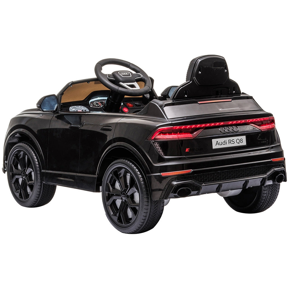 Masinuta electrica Chipolino Audi RS Q8 cu scaun din piele si roti EVA black - gogobaby.ro