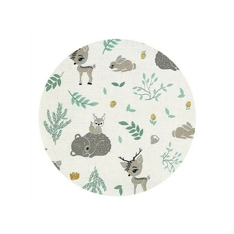 Halat de baie, MimiNu, Cu urechi, 2 - 5 ani, Moale, Cu buzunare, Cu cordon, Din bumbac si thermo fleece, Materiale certificate Oeko Tex Standard 100, Forest Friends Mint - gogobaby.ro