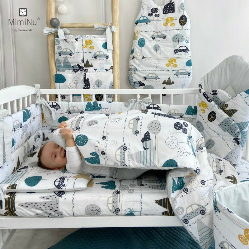 Paturica de infasat, MimiNu, Cu doua fete, Cu multiple utilizari, Cu inchidere arici velcro, Dimensiune 75x75 cm, Din bumbac certificat Oeko Tex Standard 100, Childrens Journey Grey