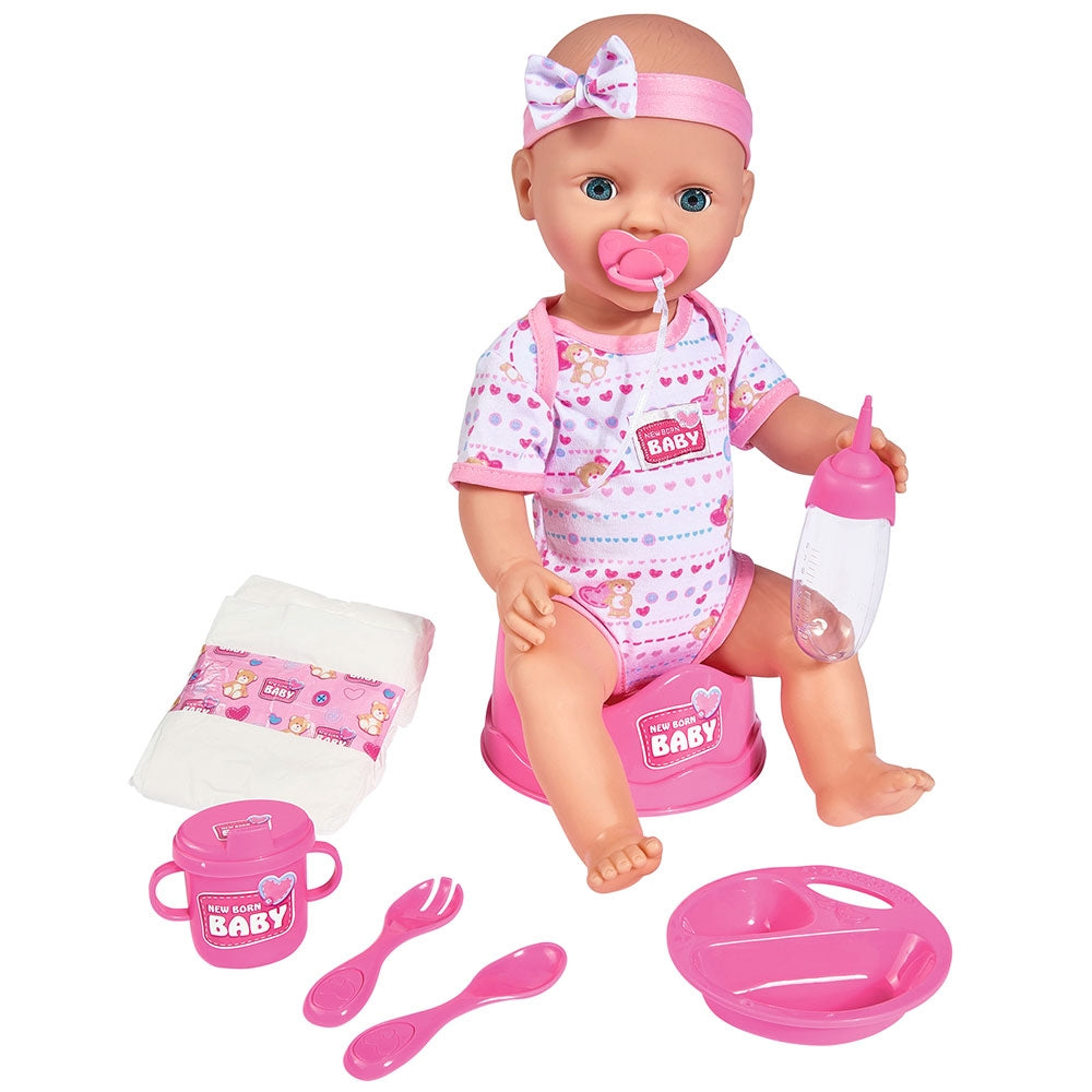 Papusa Simba New Born Baby, Baby Doll 43 cm cu accesorii - gogobaby.ro