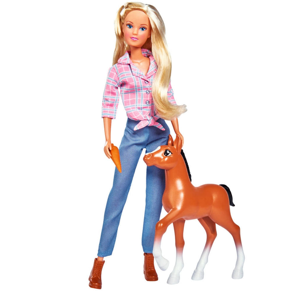 Papusa Simba Steffi Love Little Horse 29 cm cu figurina si accesorii - gogobaby.ro