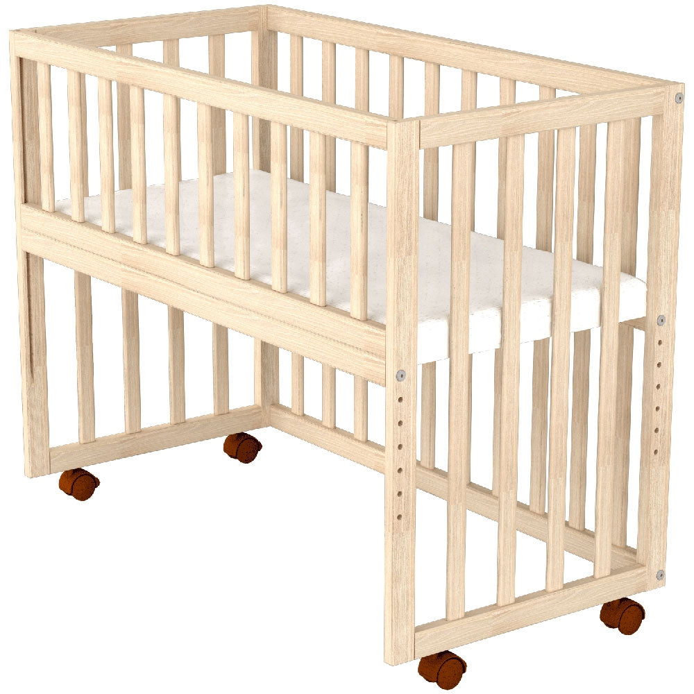 Patut copii din lemn co-sleeper Hubners Eva 94x46 cm natur - gogobaby.ro