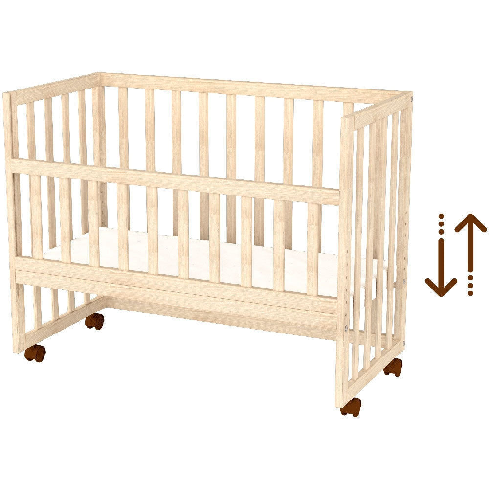 Patut copii din lemn co-sleeper Hubners Eva 94x46 cm natur - gogobaby.ro