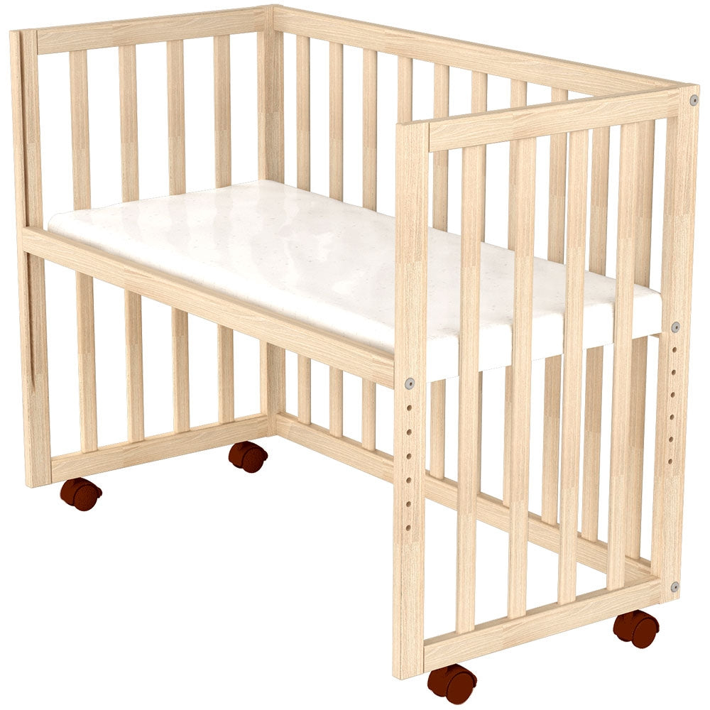 Patut copii din lemn co-sleeper Hubners Eva 94x46 cm natur - gogobaby.ro