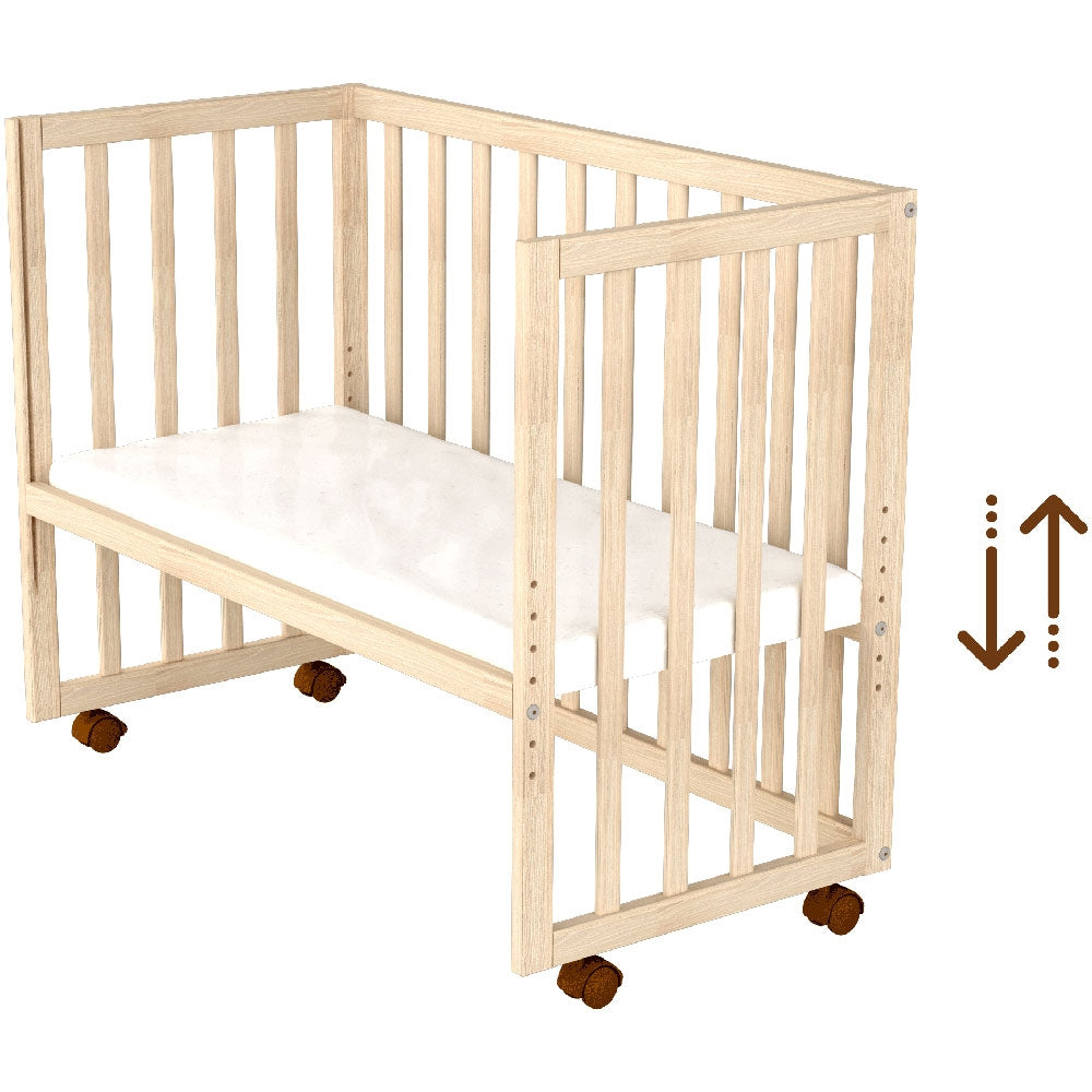 Patut copii din lemn co-sleeper Hubners Eva 94x46 cm natur - gogobaby.ro