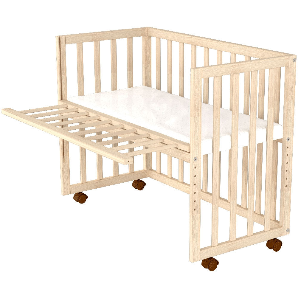 Patut copii din lemn co-sleeper Hubners Eva 94x46 cm natur - gogobaby.ro