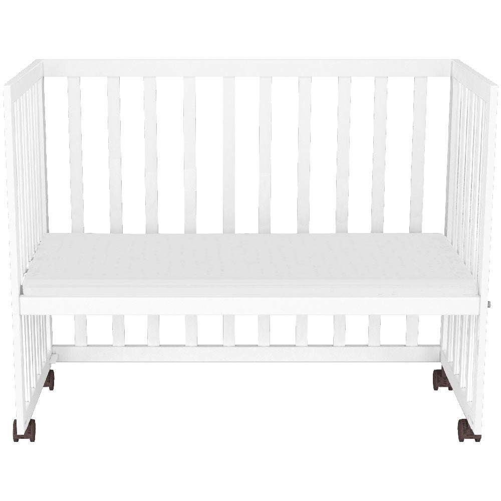 Patut copii din lemn co-sleeper Hubners Matei 94x46 cm alb - gogobaby.ro