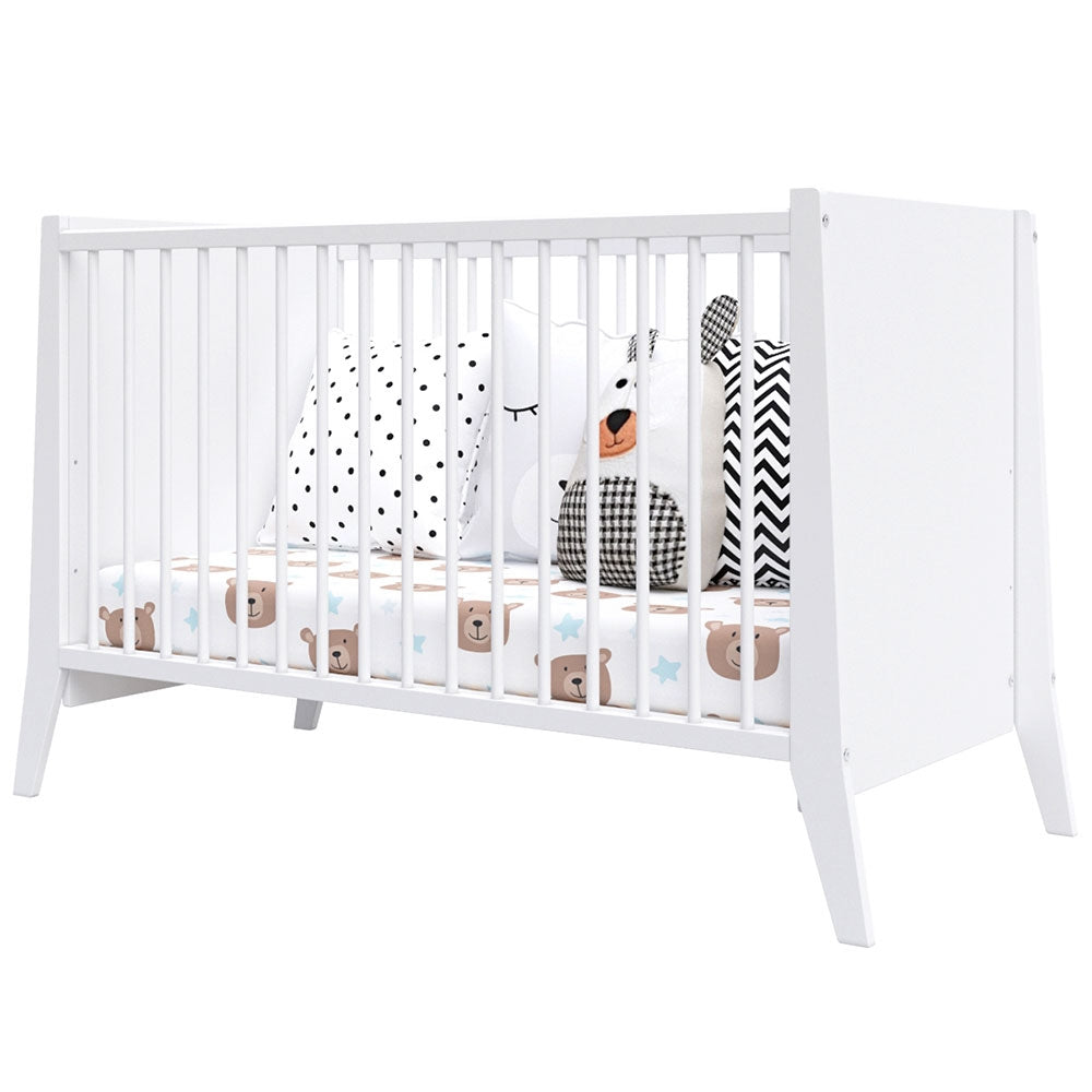 Patut copii din lemn Hubners Cosmo 120x60 cm alb - gogobaby.ro
