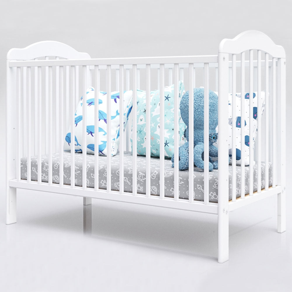 Patut copii din lemn Hubners Lizett 120x60 cm alb - gogobaby.ro
