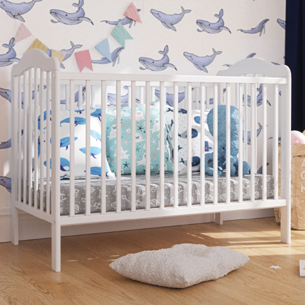 Patut copii din lemn Hubners Lizett 120x60 cm alb - gogobaby.ro