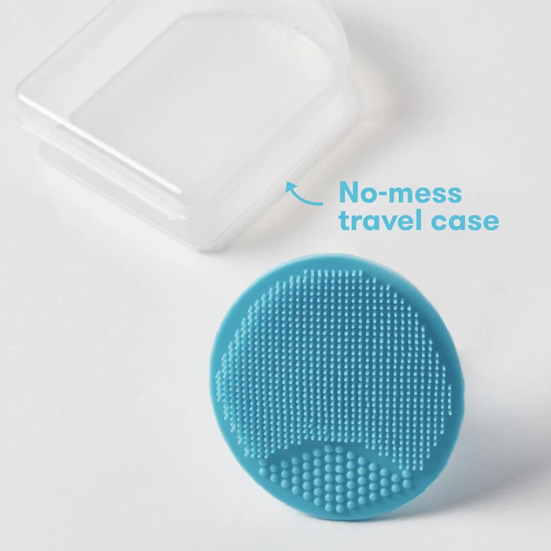 Perie de baie, FridaBaby, DermaFrida, Din silicon, Cu peri moi si bile de masaj, Pentru pielea sensibila, 0 luni+, Blue