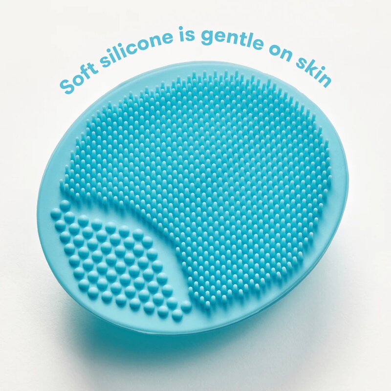 Perie de baie, FridaBaby, DermaFrida, Din silicon, Cu peri moi si bile de masaj, Pentru pielea sensibila, 0 luni+, Blue