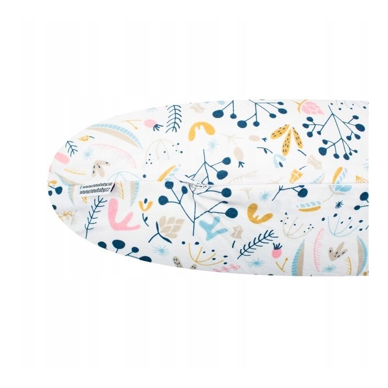 Perna alaptare, New Baby, Cranberries, Cu husa detasabila, Din bumbac, 125x16 cm, Multicolor - gogobaby.ro
