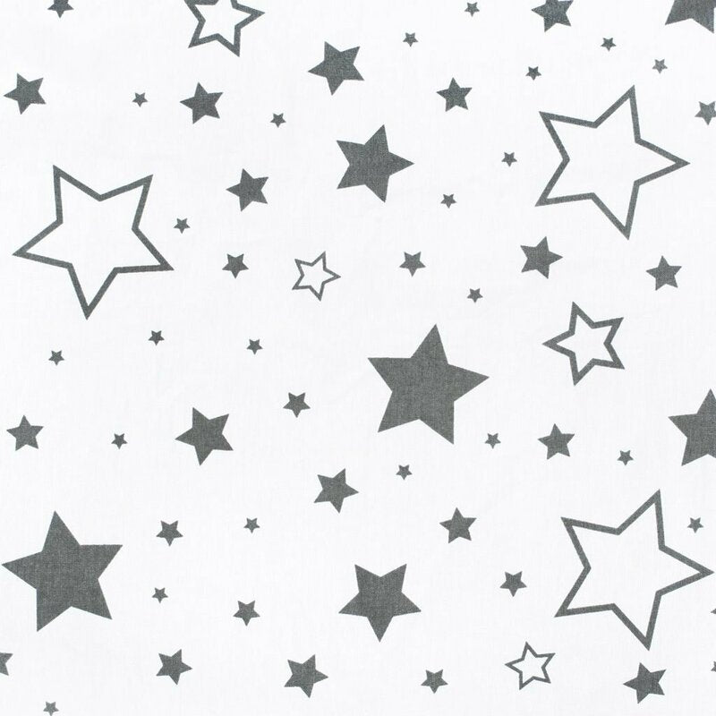 Perna alaptare, New Baby, Cu husa detasabila, In forma de C, Bumbac, Diametru 16 cm, Lungime in jurul circumferintei 285 cm, Stars White/Grey - gogobaby.ro