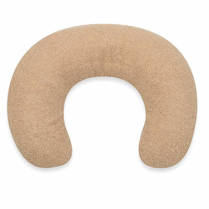 Perna alaptare, New Baby, Teddy, Bumbac+tesatura teddy, 100% antialergic, Husa detasabila, 60x45x18 cm, 0 luni+, Beige - gogobaby.ro