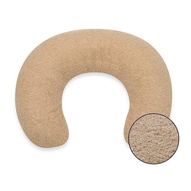 Perna alaptare, New Baby, Teddy, Bumbac+tesatura teddy, 100% antialergic, Husa detasabila, 60x45x18 cm, 0 luni+, Beige - gogobaby.ro