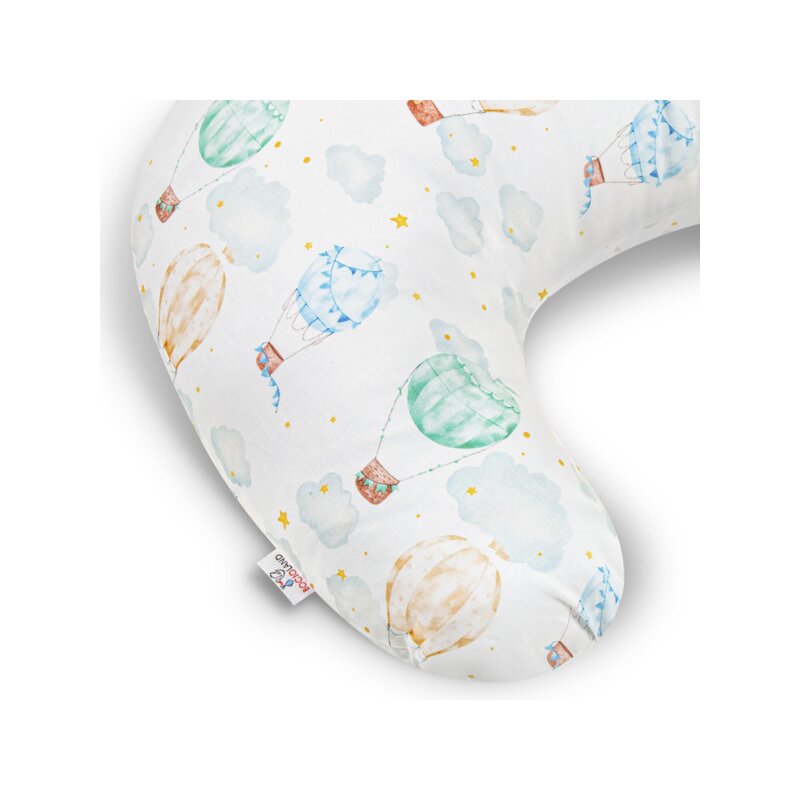 Perna pentru alaptat, Bocioland, Ballons, Cu husa detasabila, Din bumbac, 50x18 cm, Multicolor - gogobaby.ro