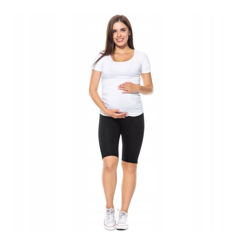 Colanti scurti, Qmini, Pentru gravide, Cu talie speciala, Din bumbac, Masura S, Black
