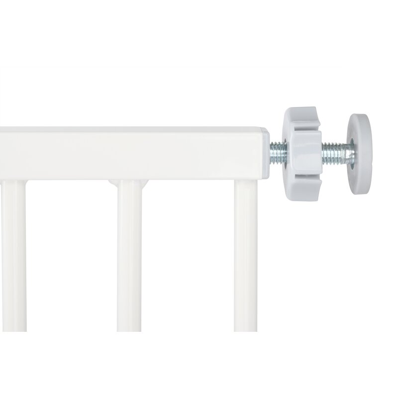 Poarta siguranta, Qmini, Thor, 74 - 109.4 cm, Inchidere automata, Sistem dublu de blocare, Otel, Garantie extinsa:3 ani, ASTM1004 si EN1930-2011, Alb - gogobaby.ro