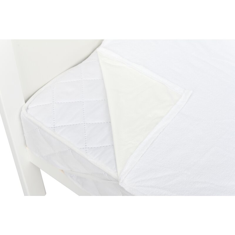 Protectie impermeabila, Qmini, Pentru patuturi 120x60 cm, Alb - gogobaby.ro