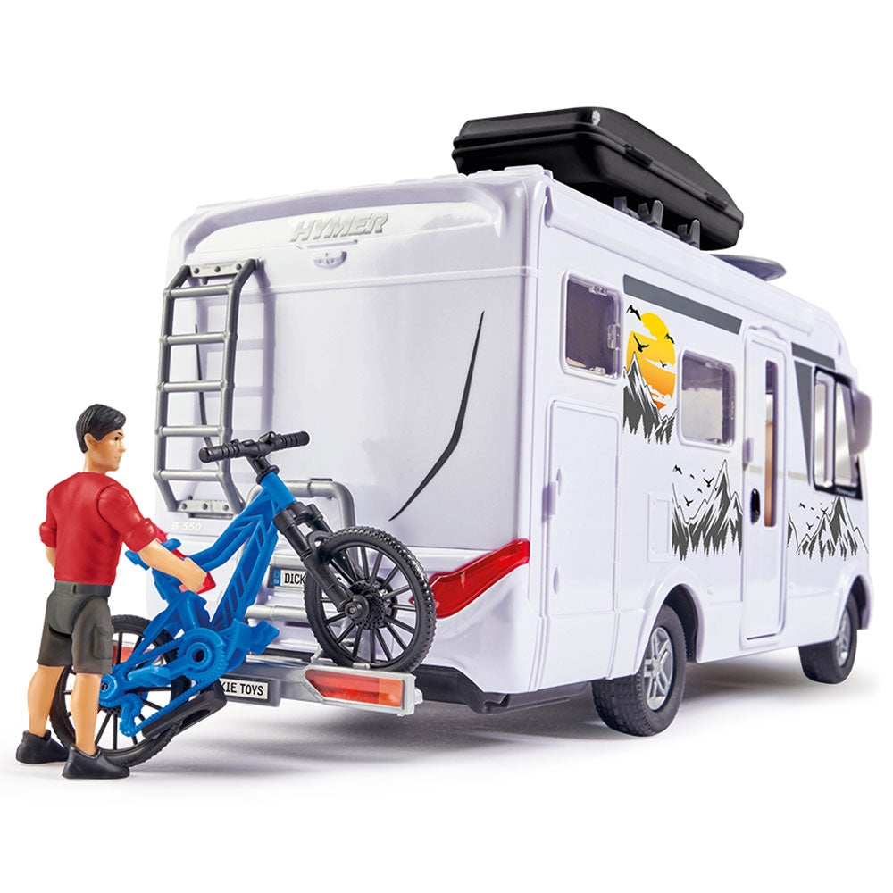 Rulota Dickie Toys Camper Hymer Camping Van Class B cu figurina si accesorii - gogobaby.ro