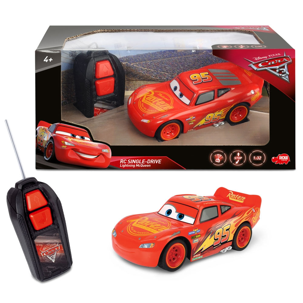 Masina Dickie Toys Cars 3 Single-Drive Lightning McQueen cu telecomanda - gogobaby.ro