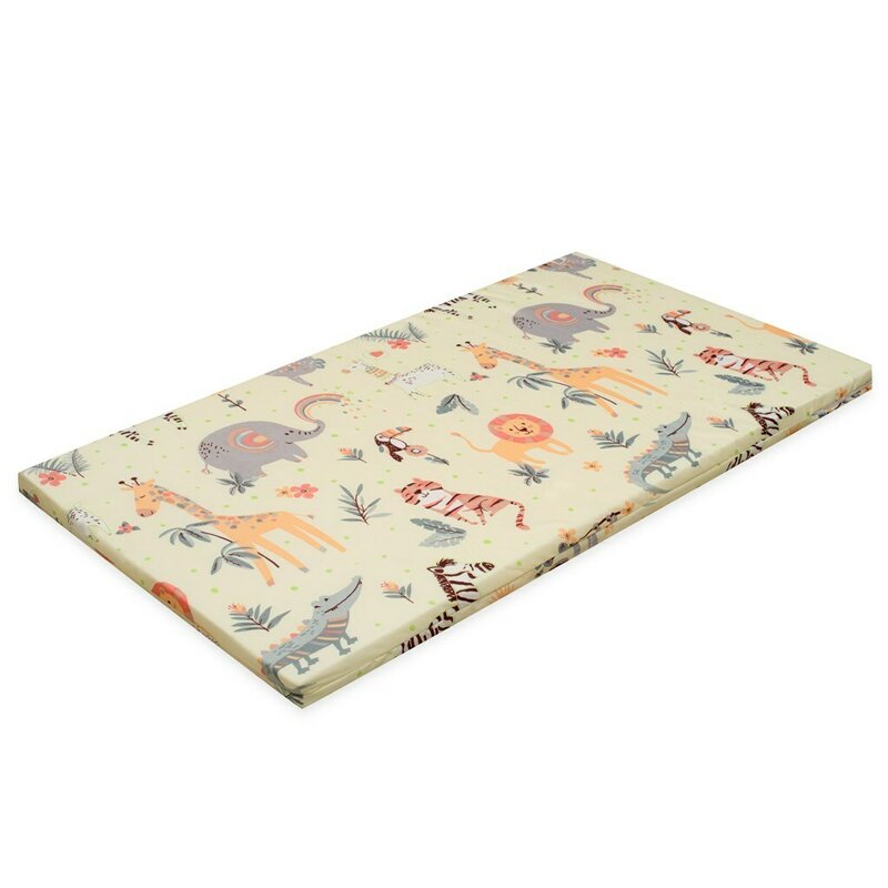 Saltea patut bebe, New Baby, Zoo, Din spuma, Cu husa detasabila, 120x60x5 cm, 0 luni+, Multicolor - gogobaby.ro