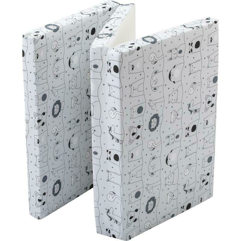 Saltea pliabila, FreeON, Pentru patut, Cu husa detasabila din bumbac, Pentru patut de dimensiunea 120x60 cm, Conform cu standardul european de securitate EN 16890/2021, Animal Kingdom - gogobaby.ro