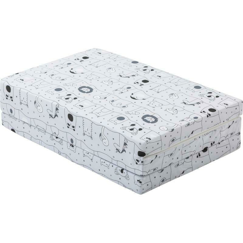 Saltea pliabila, FreeON, Pentru patut, Cu husa detasabila din bumbac, Pentru patut de dimensiunea 120x60 cm, Conform cu standardul european de securitate EN 16890/2021, Animal Kingdom - gogobaby.ro